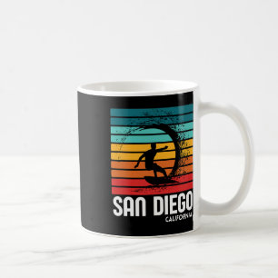 Caneca De Café Surf San Diego Califórnia Praia Vintage Retro Surf