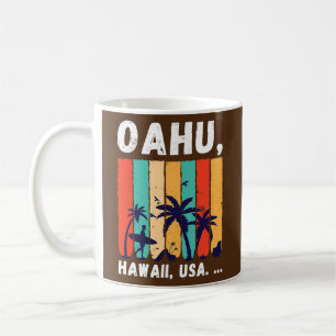 Caneca De Café Surf Spot Oahu Hawaii EUA Surfista de Surfe Retro