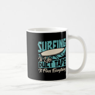 Caneca De Café Surfar Como Fita Adesiva Corrige Tudo Praia Humo