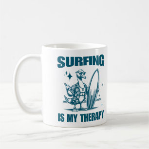 Caneca De Café Surfar É Meu Animal De Surfista De Ganso Engraçado