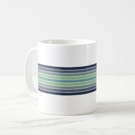 Caneca De Café Surfboard Azul e Verde Retroativa com Faixa
