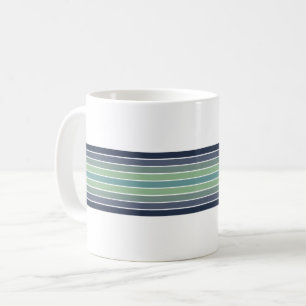 Caneca De Café Surfboard Azul e Verde Retroativa com Faixa