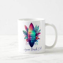 Caneca De Café Surfboard Tropical Beach-