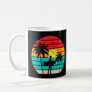 Caneca De Café Surfe De Sunset Vintage Para Surfistas 3