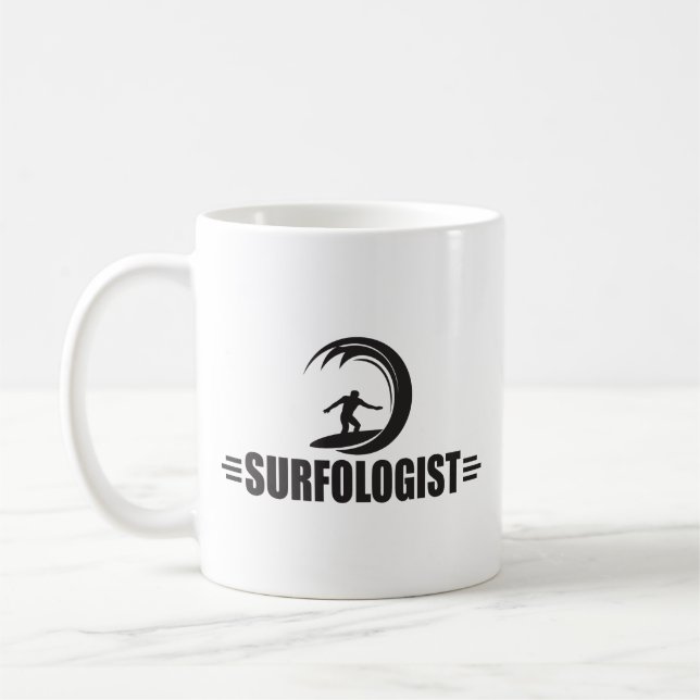 Caneca De Café Surfe engraçado (Esquerda)