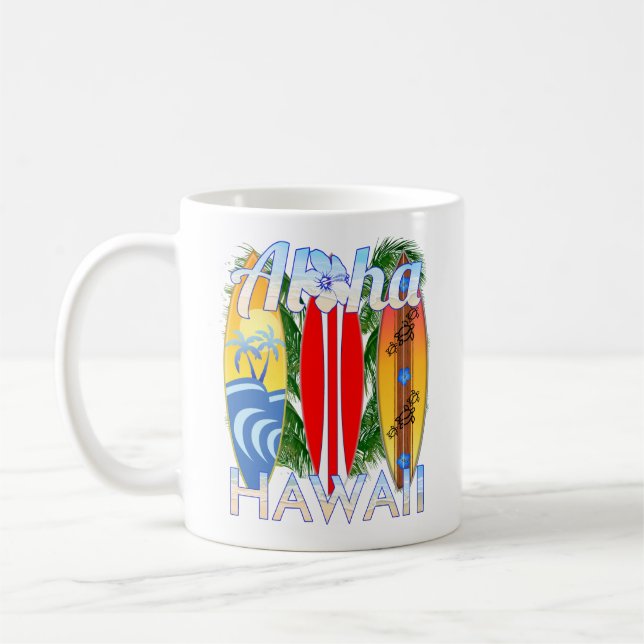 Caneca De Café Surfe nas Ilhas Aloha Hawaii (Esquerda)