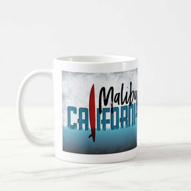 Caneca De Café Surfe no Malibu California (Esquerda)