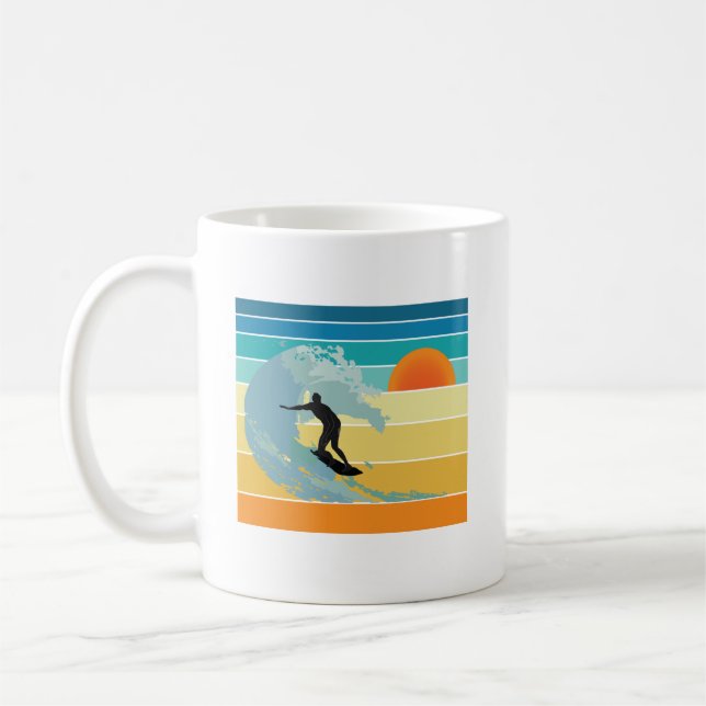 Caneca De Café Surfer Dude Vintage Sunset (Esquerda)