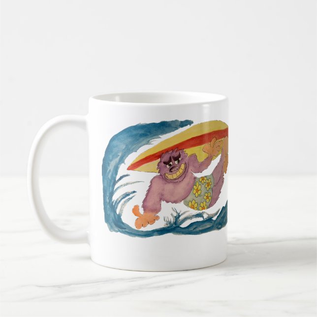 Caneca De Café Surfing Gorilla (Esquerda)