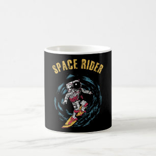 Caneca De Café Surfista Astronauta Cavaleiro Espacial Surfista