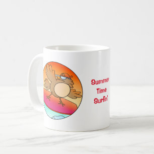 Caneca De Café Surfista de Ave de Verão