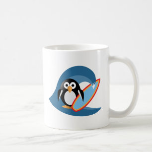Caneca De Café Surfista de pinguim