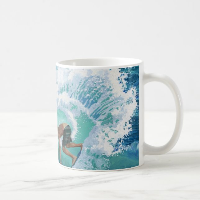 Caneca De Café Surfista de Skimboard (Direita)