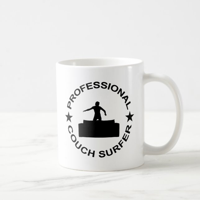 Caneca De Café Surfista de sofá profissional (Direita)