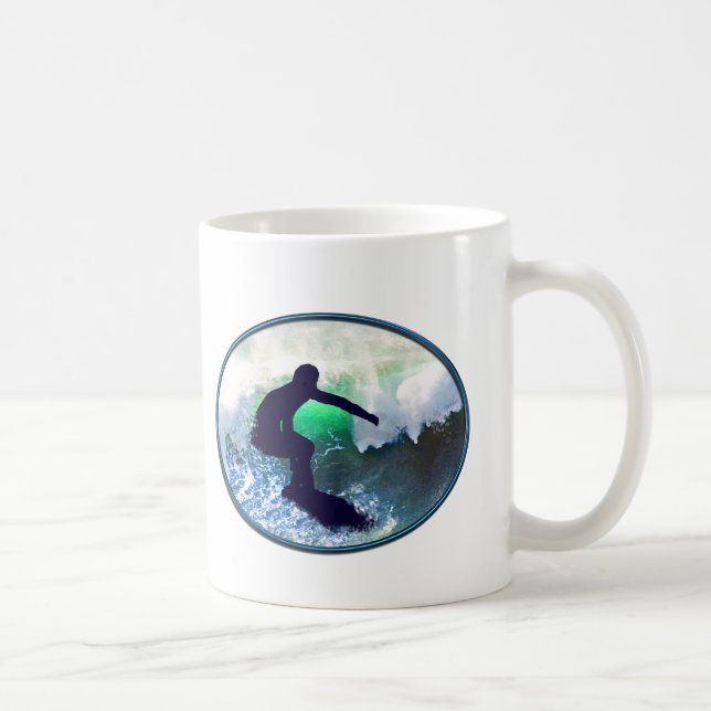 Caneca De Café Surfista na onda grande (Direita)