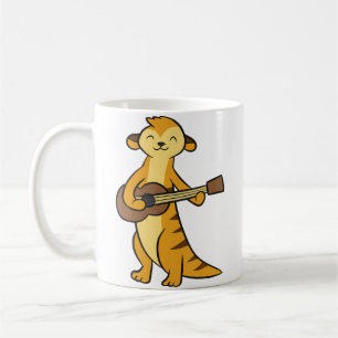 Caneca De Café Suricata Fofa Tocando Música de Guitarra Engraçada