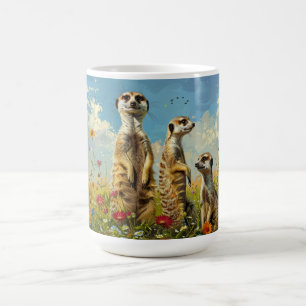 Caneca De Café Suricatas em Flores