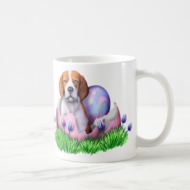 Caneca De Café Surpresa de Páscoa de Beagle (Direita)