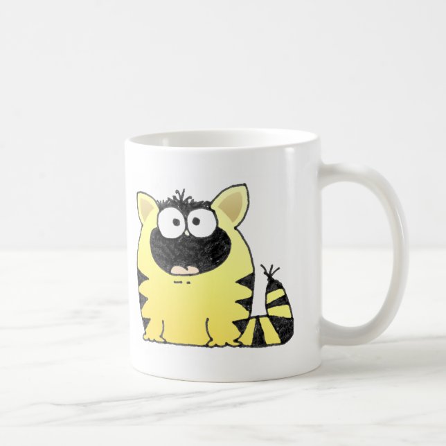 Caneca De Café Surpresa engraçada do gato (Direita)
