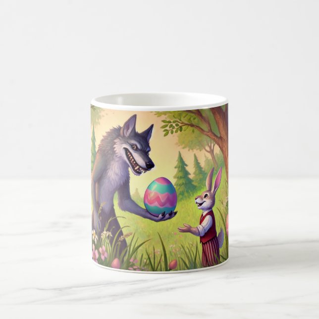 Caneca De Café Surpresa páscoa - Presente do Lobo no Coelhinho (Centro)