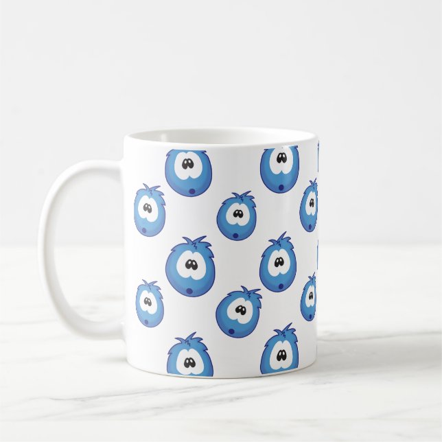 Caneca De Café Surprised Blue Sneezie Patterned (Esquerda)
