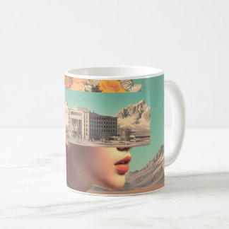 Caneca De Café Surreal Portrait with Architectural Landscape