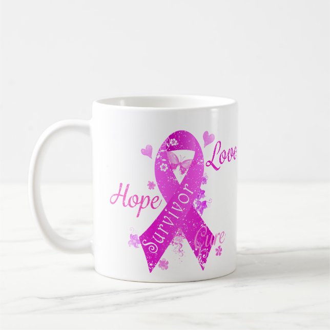 Caneca De Café Survivor Love Hope Cure (Esquerda)