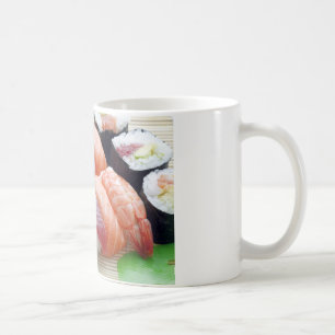 Caneca De Café Sushi Comida asiática, japonesa, Raw Sashimi, Roll
