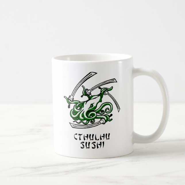 Caneca De Café Sushi de Cthulhu (Direita)
