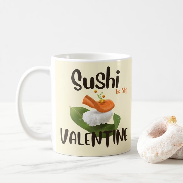 Caneca De Café Sushi É Meu Namorados (Com Donut)
