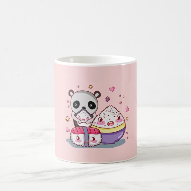 Caneca De Café Sushi E Rolls Kawaii Sushi Coffee Mug (Centro)