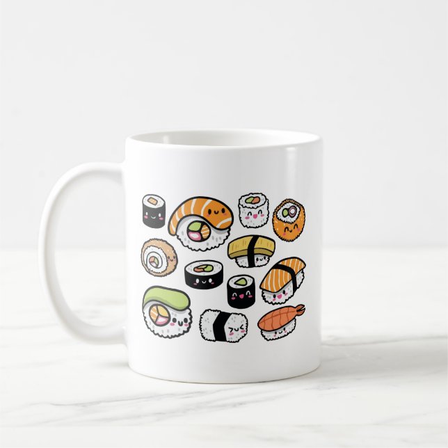 Caneca De Café Sushi Kawaii  (Esquerda)