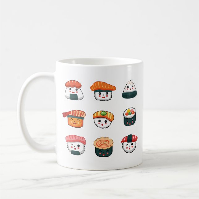 Caneca De Café Sushi Kawaii  (Esquerda)