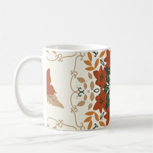 Caneca De Café Suspiros de outono: Mistura geométrica Floral