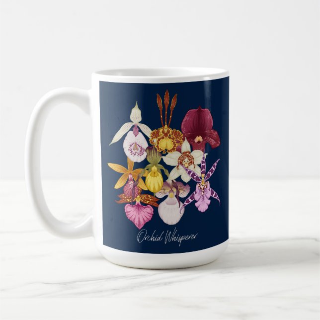 Caneca De Café Sussurro de Orquídea Vintage (Esquerda)