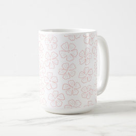 Caneca De Café Sutil contorno romântico de design floral. embrulh