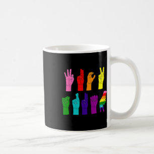 Caneca De Café Sutil Idioma de Sinal Anti-Trump Lgbtq+ Resist