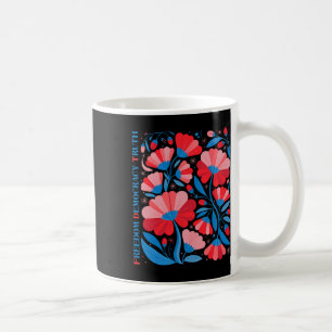 Caneca De Café Sutil Liberdade Democracia Verdade Boho Floral 4 d