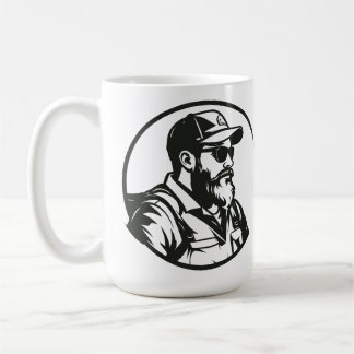 Caneca De Café SVG Personalizado Voador Pescador e Vara