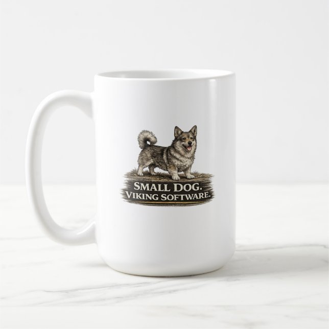 Caneca De Café Swedish Vallhund – Software Viking Cão Pequeno (Esquerda)
