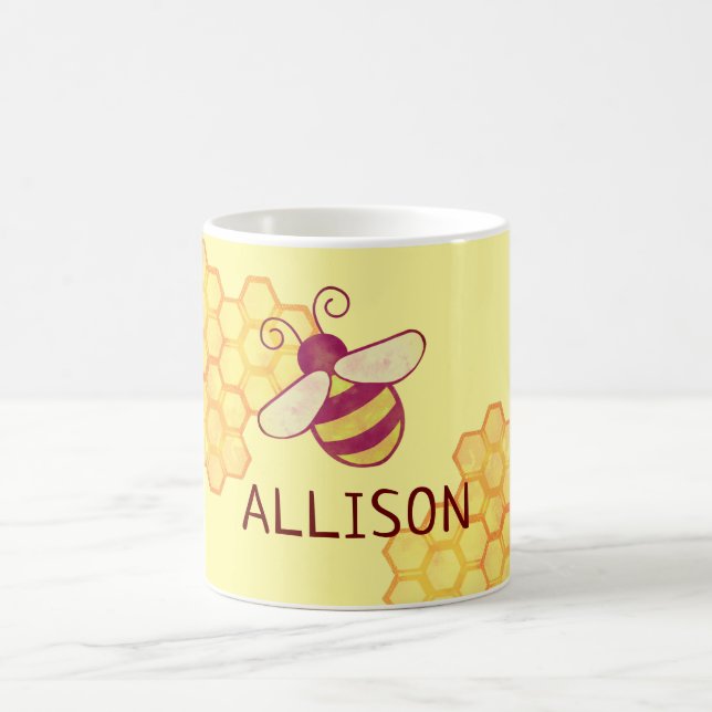 Caneca De Café Sweet Bee Personalized Name Mug (Centro)