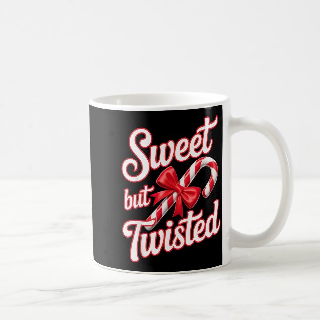 Caneca De Café Sweet But Twisted Candy Cane Funny Christmas  (Direita)
