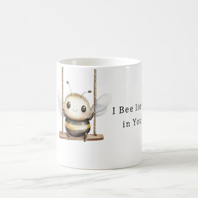 Caneca De Café Sweet Cute Bee on Swing (Centro)