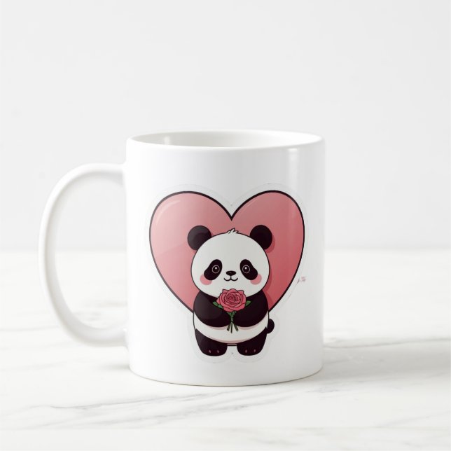 Caneca De Café Sweet Panda Heart (Esquerda)
