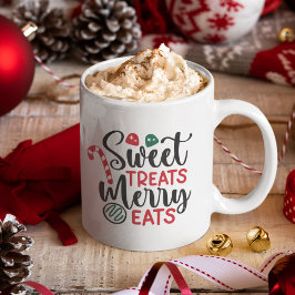 Caneca De Café Sweet Treats Merry Eats Cute Christmas