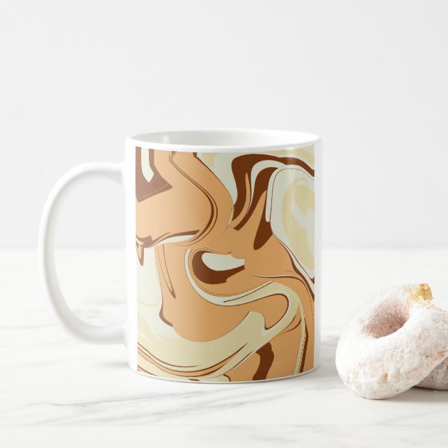 Caneca De Café Swirl de Café Castanho (Com Donut)