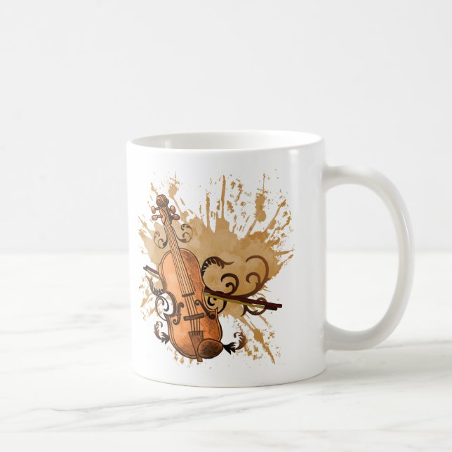 Caneca De Café Swirl Violin Mug (Direita)