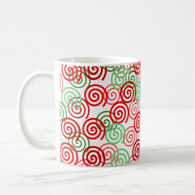 Caneca De Café Swirls de Natal (Esquerda)