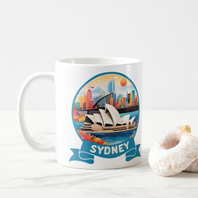 Caneca De Café Sydney Opera House Austrália (Com Donut)
