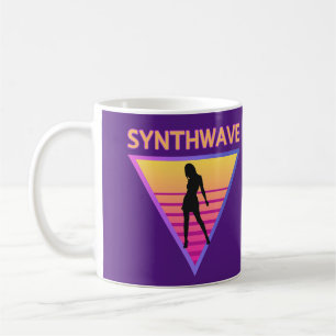 Caneca De Café Synthwave Girl